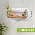 Qpets Wall Mounted Hydroponic Planter for Indoor Decor with No Drill Detachable Design 25x14.5x9cm Clear Acrylic | Home Wall Aquarium Display