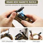 Qpets Dog Collar for Training with PU Handle and Reflective Strip | Adjustable Nylon for Large Dogs 17–20 in