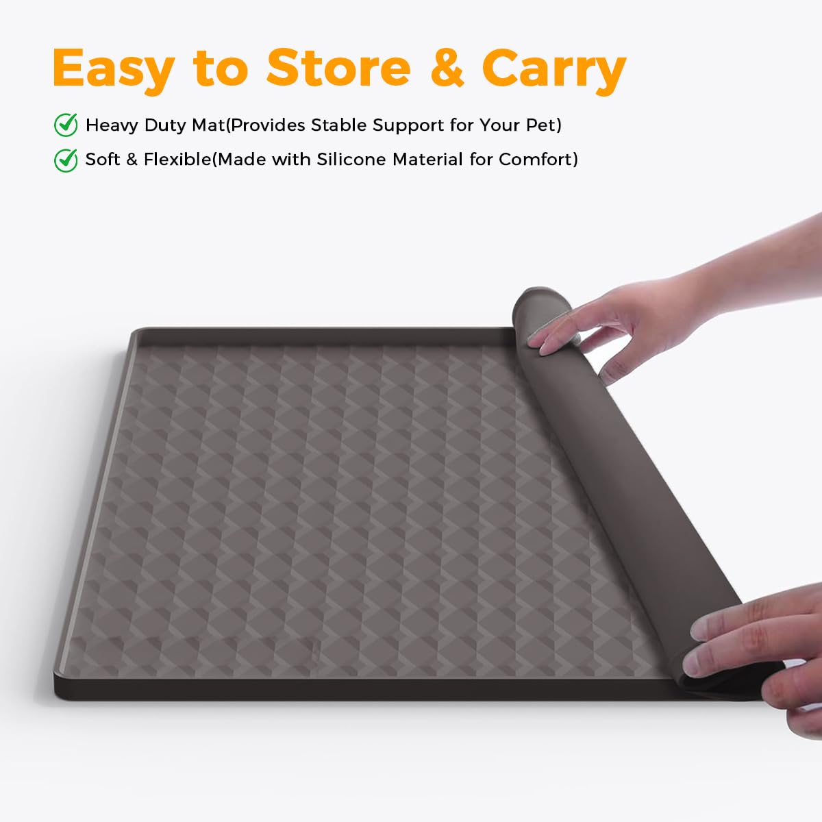 Qpets Pet Pee Pad for Puppy Training with Non Slip Waterproof Design 60x60cm Silicone Mat | Reusable and Easy to Clean