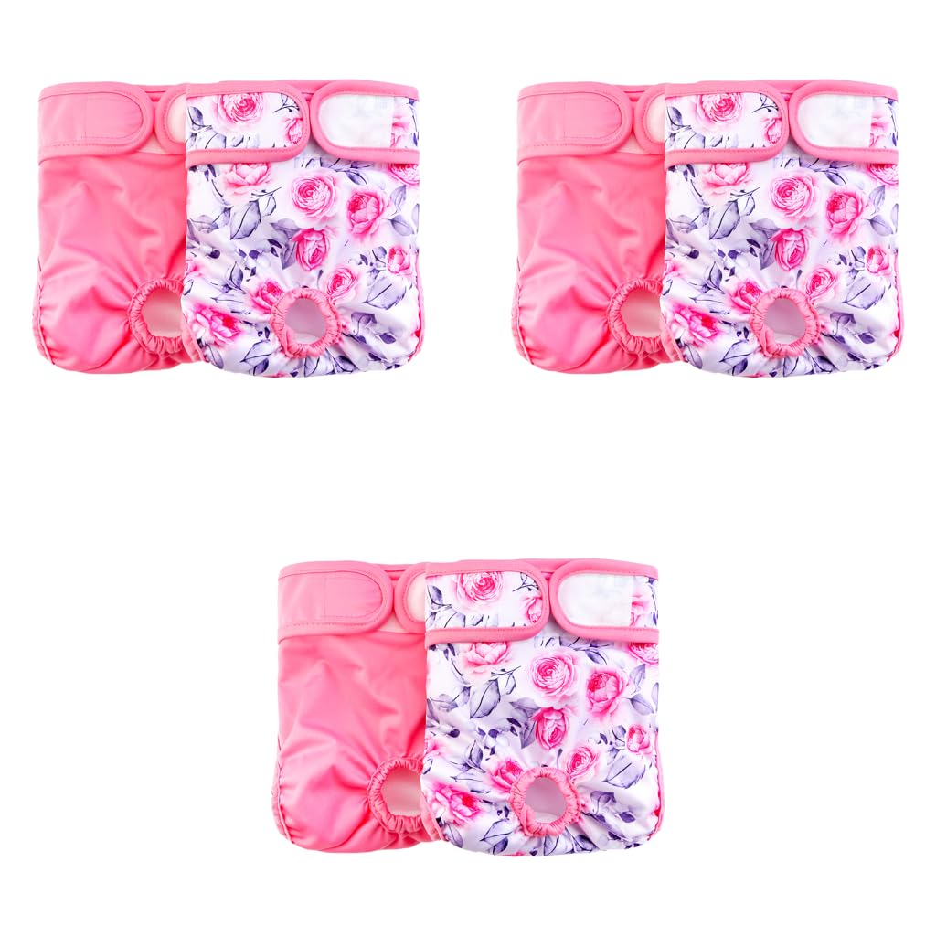 Qpets Dog Diapers for Female Pets with Soft Double‑Sided Fabric and 160ml Absorbency | 3pcs