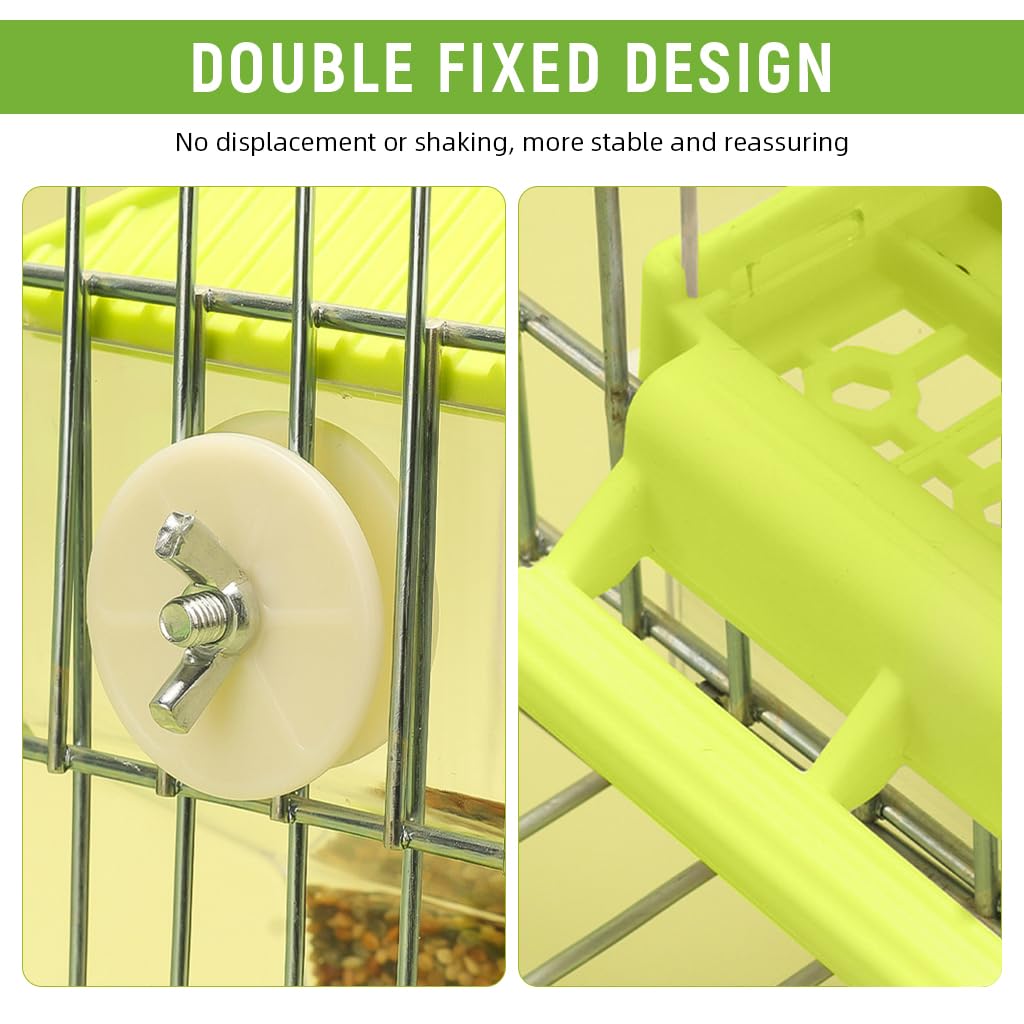 Qpets Parrot Feeder for Cage Birds with Removable Perch and Catch Tray 7.9x8.3x18.5 cm