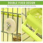 Qpets Parrot Feeder for Cage Birds with Removable Perch and Catch Tray 7.9x8.3x18.5 cm