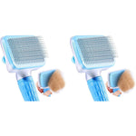 Qpets Slicker Dog Comb for Grooming and Cleaning Loose Fur featuring 7.48 in Head | Blue 2PCS