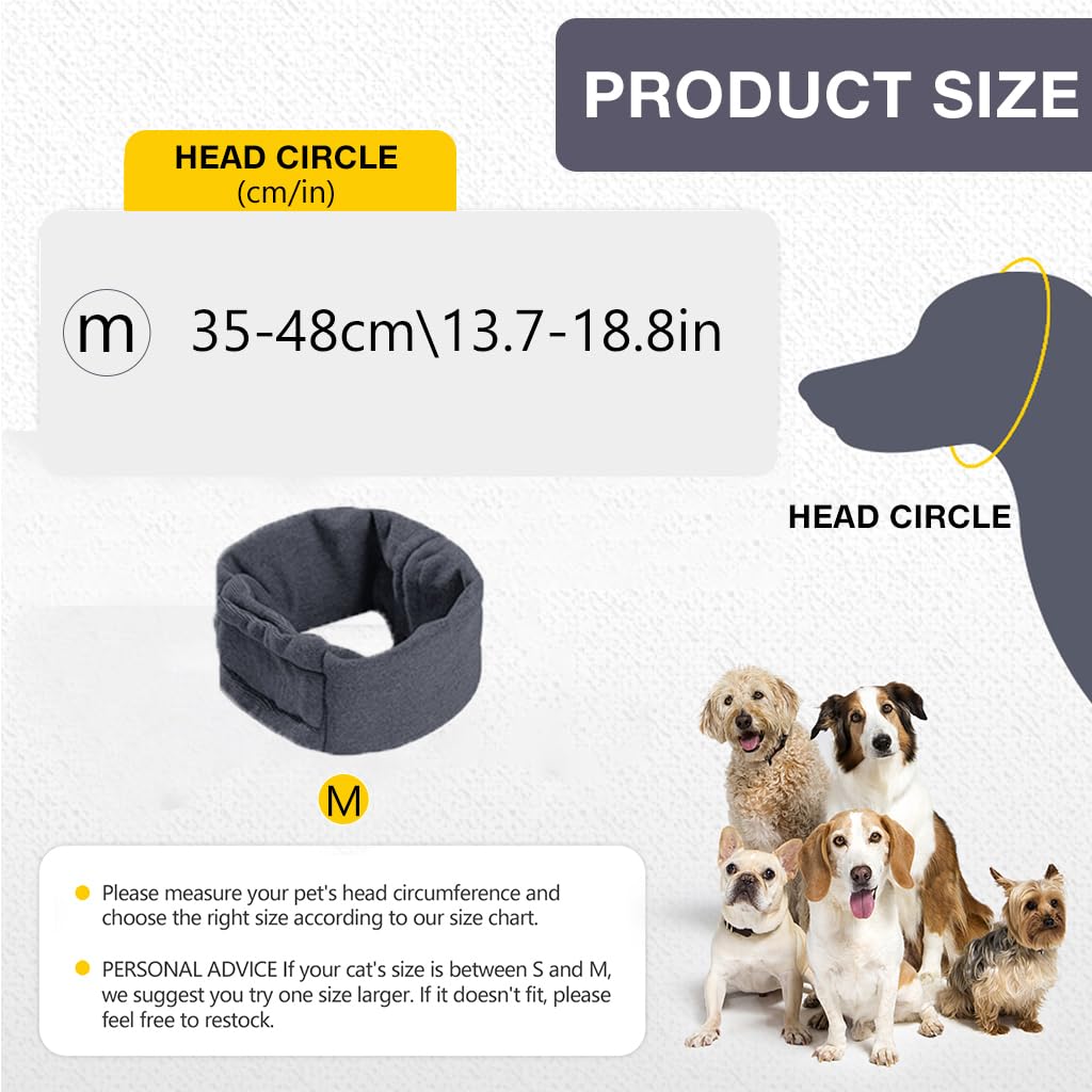 Qpets Dog Hoodie Head Cover for Calming and Noise Protection with Adjustable Buckle and Reflective Strip | Soft Fleece Hat Wrap 40–54 cm Green