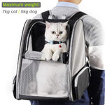 Breathable Design Cat Bag Carrier Backpack for Hot Weather, Expandable Cat Dogs Cage, Cat Bag, Backpack Design Pet Travel Carrier Pet Case for Small Pets (Grey)