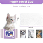 Qpets Pet Wipes for Dogs and Cats with Soft Nonwoven Fabric | 6 Pack 80 Sheet AlcoholFree Cleaning