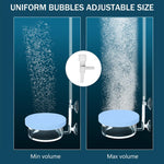 Qpets Air Stone for Aquarium with 8.5cm Alumina Disk and Dual Suction Cup | Adjustable Air Flow Valve
