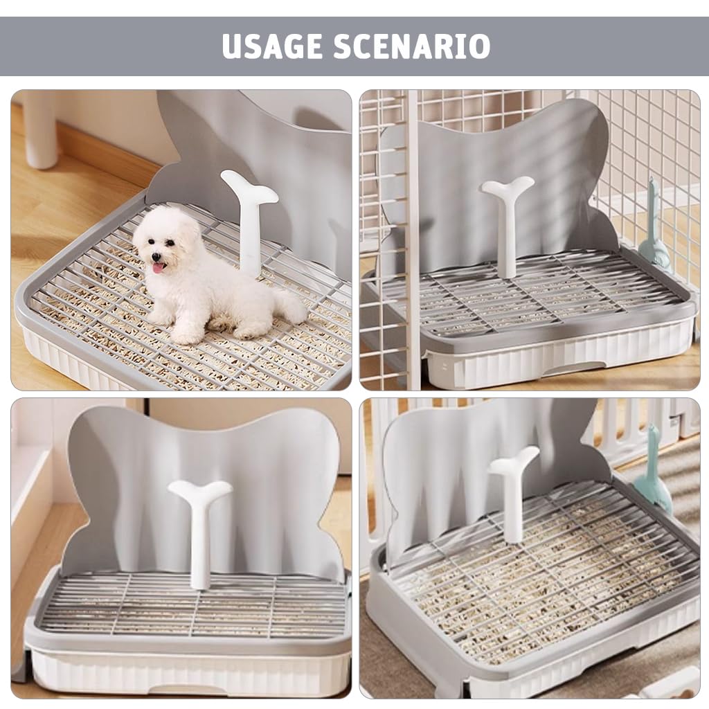 Qpets Dog Potty Training Tray for Small Dogs up to 5 kg with Mesh Grid and Quick Drain | Indoor and Outdoor Toilet