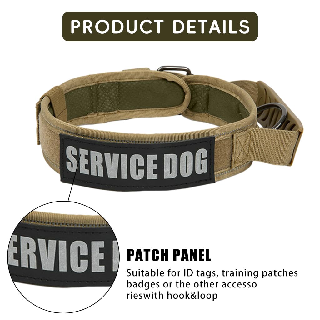 Qpets Dog Collar for Large Breeds featuring Control Handle & Metal D Ring | Reflective Nylon 75 cm