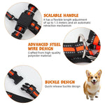 Qpets Dog Harness for Medium Dogs with 59 inch Retractable Leash and Quick Release Buckle | Reflective 2 in 1 Polyester Vest