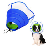 Qpets Dog Cone Collar for Post Surgery Recovery with 48–53cm Drawstring Fit and Breathable Mesh | Soft PP Frame Protection
