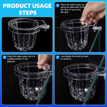 Qpets Hydroponic Plant Pot for Fish Tanks with Screw-Fixed Design and Transparent PC Material
