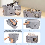 Qpets Cat Hiding Cave for Play and Rest featuring Open Hole Felt Design 60x35x30cm | DIY Assembly Scratcher Box