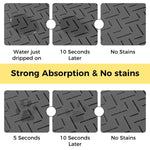 Qpets Pet Food and Water Bowl Mat for Mess Free Feeding with Anti Slip Base 40x60cm | Diatom Mud Water Absorbent Grey Design