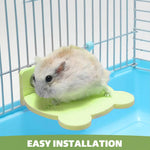 Qpets Hamster Standing Board for Cage 15x10x1.5cm featuring Screw-Fixed PVC Platform | Cartoon Pet House Decor