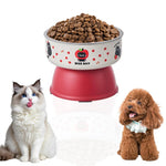 Qpets Elevated Cat Dog Bowl with Non Slip Base and 10.5cm Height | Stainless Steel Feeder