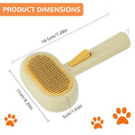 Qpets Dog Brush for Grooming with 60° Curved Bristles and Self Cleaning Slicker Head | Comfortable Grip for Cats and Dogs