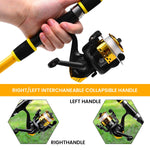 Qpets Telescopic Fishing Rod Combo for Travel with 1.8M Carbon Fiber Pole & Reel | Beginner Kit