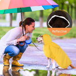 Qpets Dog Rain Coat for Outdoor Hikes with Clear Wide Brim Hood and Reflective Rim XL 2 pcs