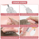 Qpets Cat Brush for Detangling and Shedding with Long Handle and Mist Sprayer | Easy One Button Cleaning