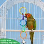 Qpets Parrot Link Chain Toys for Birds with Colorful Rings & Secure Clasp | 2-Piece Set