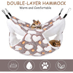 Qpets Winter Hammock Bed for Small Animals featuring Four Hooks and 34x34 cm Plush Design