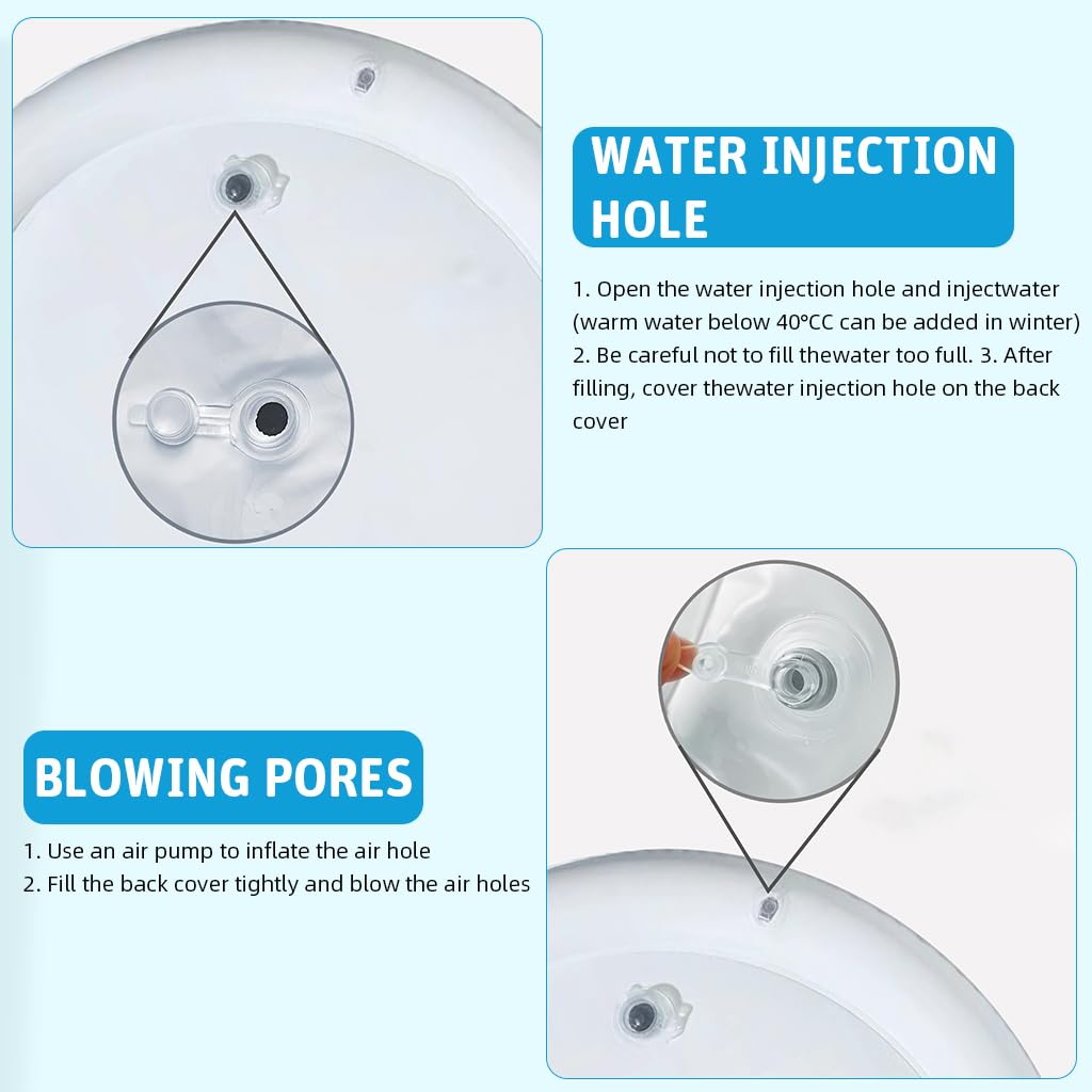 Qpets Cat Water Bed Mat for Summer Cooling with 39.37 in Spacious Design and Air Pump | Anti-Scratch PVC Featuring Built-in Fish Ornaments