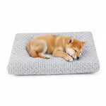 Qpets® Dog Bed for Winter Comfort, Thermal Warm Sleeping Mat for Dog House, Rose Pattern Textured Plush Soft Matress, Waterproof & Anti-Slip Bottom, Machine Washable, M