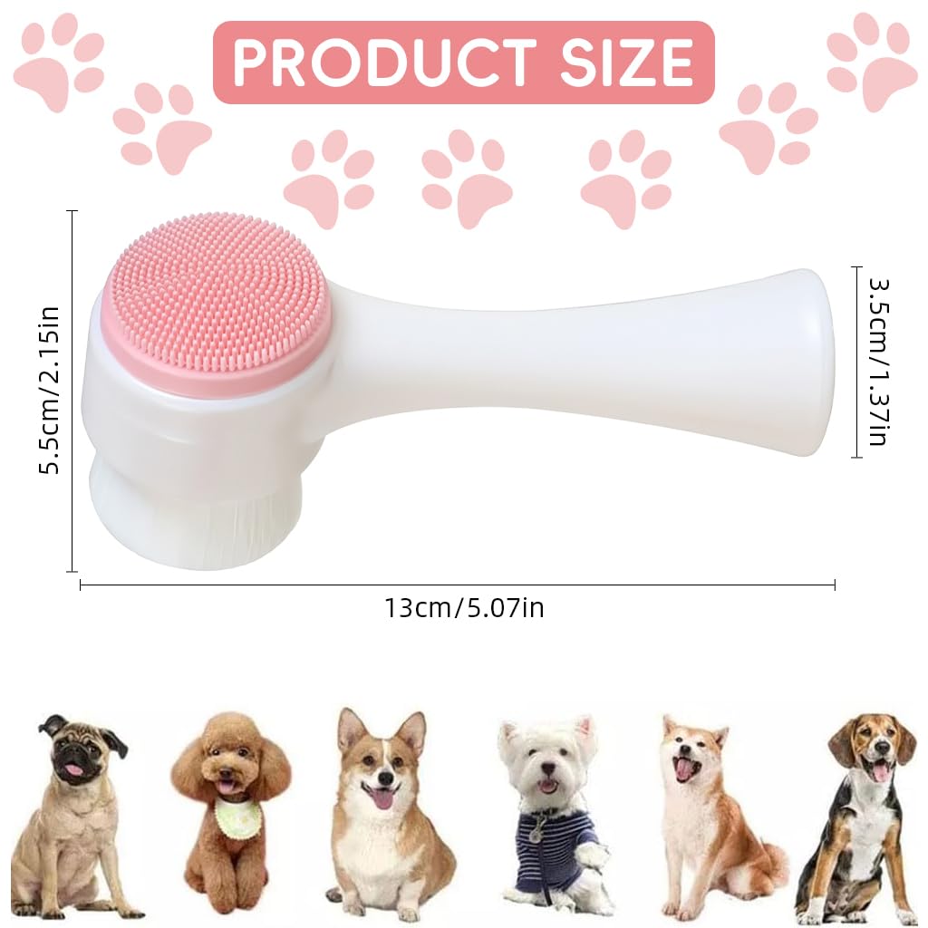 Qpets Dog Paws Cleaning Brush for Daily Paw Care with Dual Sided Bristles and Silicone Scrubber