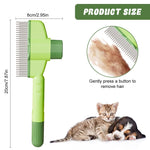 Qpets® Dog Grooming Brush Steel Slicker Brush Dog Hair Brush Dog Comb Cat Hair Brush Self Cleaning Slicker Brush Remove Mat Shedding and Grooming Brush for Pet Hair Brush for Pet