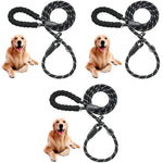 Qpets Dog Leash for Walking and Training with Double Lock Buckle 5.58 ft Nylon Rope | Reflective Grip