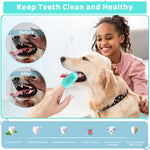 Qpets Dog Finger Toothbrush for Teeth Cleaning with 4 Bristle Types and Soft Silicone | Green Pet Oral Care