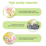 Qpets Little Mermaid Aquarium Decor for Freshwater and Saltwater Tanks featuring Resin Coral and Conch Ornament Set