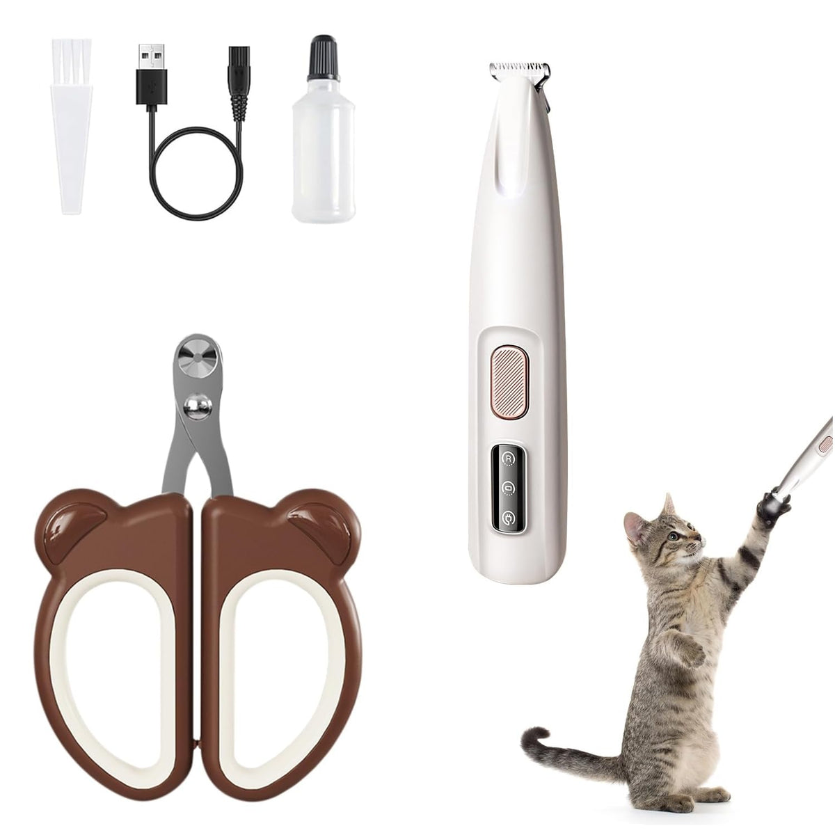 Qpets Cat Nail Cutter with 2mm Crescent Blade and Circular Hole | Stainless Steel Ergonomic Handle for Safe Trimming