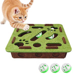 Qpets Cat Turntable Toy for Interactive Play with 3 Layer Track and Feather Teaser | Treat Dispenser and ABS Construction
