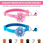 Qpets Cat Collar for Kittens and Small Dogs featuring D Ring and Bell | Adjustable 7.5–12.6 in Set
