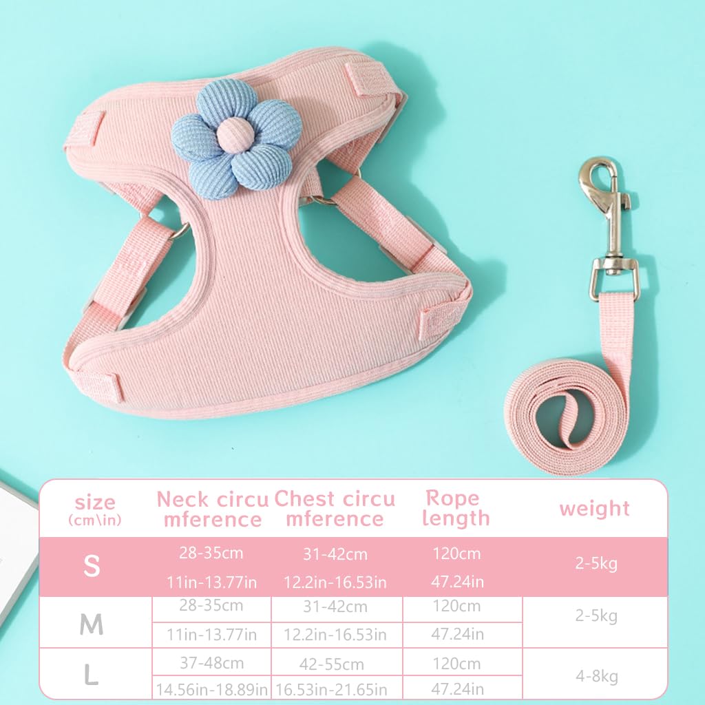 Qpets Cat Vest Harness for Small Cats with 1.2m Leash featuring Quick Release Buckle | Breathable Fabric and Adjustable Straps