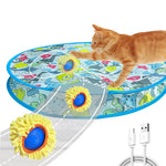 Qpets Cat Ball Toy for Active Play with 27.5 Inch Folding Tent and USB Rechargeable Design