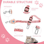 Qpets Dog Car Seatbelt for Safe Road Trips featuring 360° Swivel Metal Clasp and Adjustable Nylon Strap