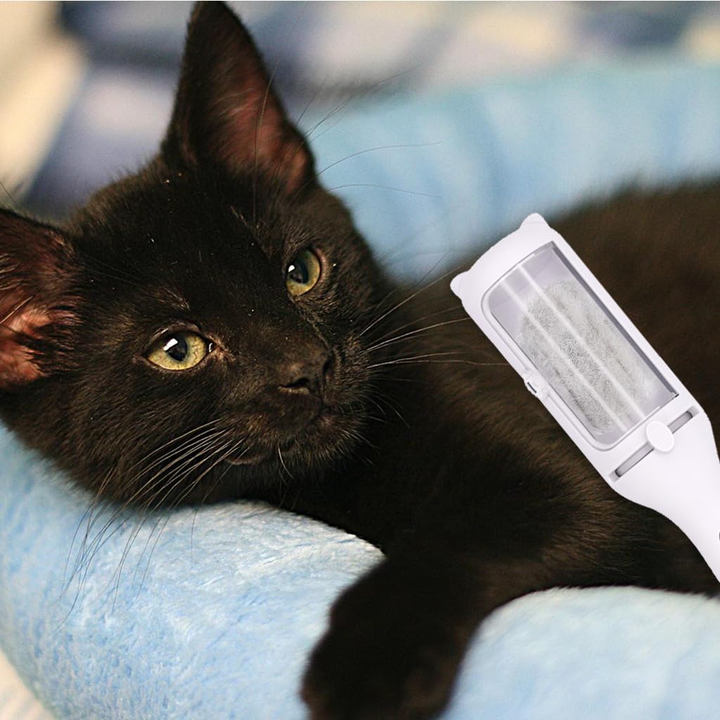 Qpets Dog Grooming Brush for Shedding and Mat Removal with Cleaning Roller and Ergonomic Handle