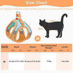 Qpets Cat Harness with 1.5m Leash featuring Adjustable Breathable Vest and Reflective Strip for Small Cats | Orange 3PCS