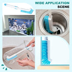 Qpets Aquarium Algae Scraper for Fish Tank Cleaning with Curved Head & Nylon Bristles | Telescopic Handle
