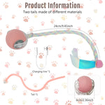 Qpets Electric Cat Ball Toy for Indoor Play with LED Light and Chirping Sounds | USB Rechargeable