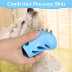 Qpets Pet Bathing Brush for Dogs and Cats with Rotatable Handle and Massage Nubs | Silicone Grooming Tool