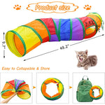 20 PCS Cat Toys for Kittens Set, Collapsible Cat Rainbow Tunnels for Indoor Cats, Family Set Cat Teaser Toy Cat Feather Toy Fluffy Mouse Crinkle Balls Toys for Cat Puppy Kitty