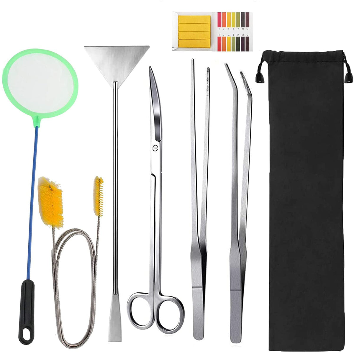 7 in 1 Aquarium Aquascaping Tools Kits, Stainless Steel Aquarium Plant Tools Tweezers Scissors Scrapers for Aquarium Tank Clean Fish Tank Aquascape Tools Sets