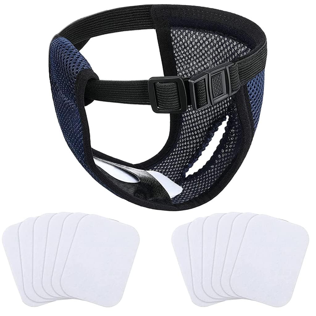 Qpets Reusable Female Dog Diaper XL with 3 Pads and 10 Cotton Replacements | Breathable Mesh Comfort for Large Dogs