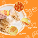 Qpets Cat Steam Brush for Pet Grooming with USB Rechargeable Design and Soft Bristles | Yellow
