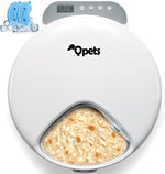 Qpets® Automatic Cat Feeder 960ml Dry & Wet Food Dispenser Feeder with Ice Box Insert, 4-Meal Design ProgrammableTimed Auto Cat Feeder Dog Treats Feeder, Battery-powered, Food-Grade Material