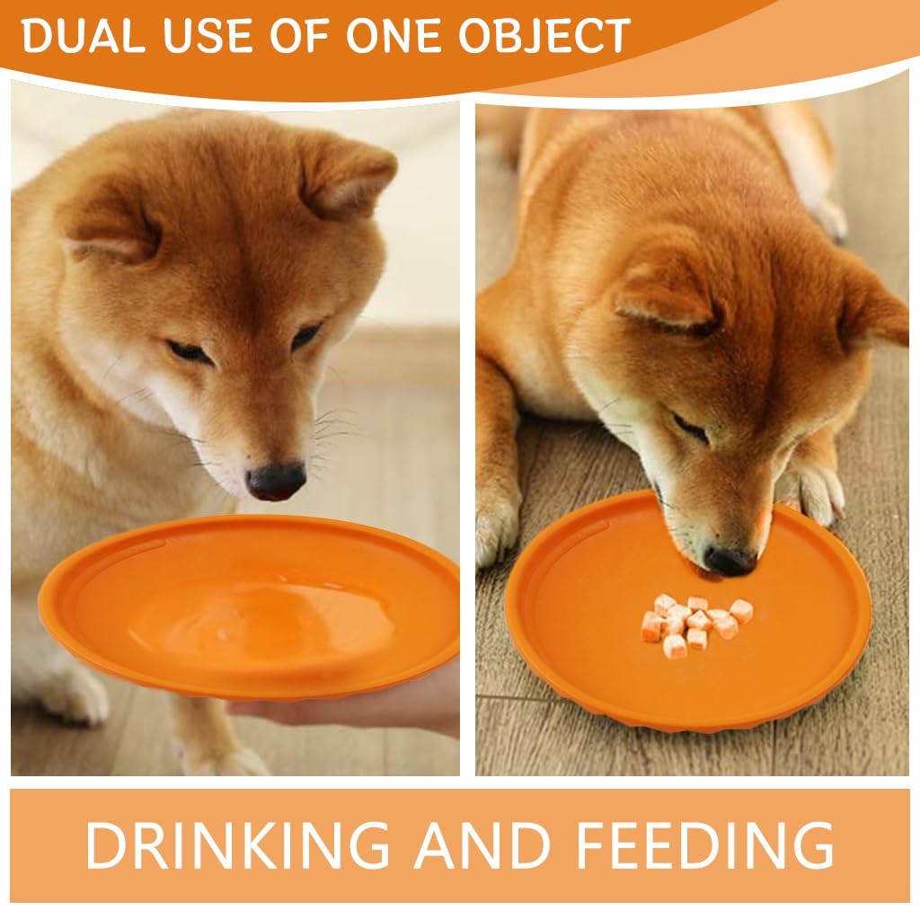 Qpets Dog Toys for Interactive Fetch with 7.2 in Flying Disc featuring Aerodynamic TPR Rubber | Bright Orange Floating Toy for All Breeds